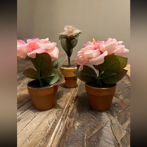 Mini Potted Plant Set - Terra Cotta, Spring Faux Floral